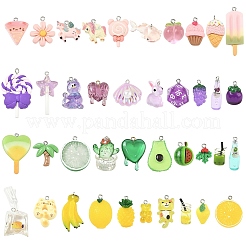 10Pcs 10 Styles Opaque & Transparent Resin Pendants&nbsp;RESI-YW0005-18