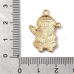 クリスマス合金エナメルペンダント  ゴールドカラー  サンタクロース  25x18x2.5mm  穴：1.8mm&nbsp;FIND-H055-17I-G01