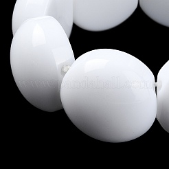 アクリル天然石風ビーズストレッチブレスレット  タイルブレスレット  雪  内径：2-1/8インチ（5.4cm）&nbsp;BJEW-B074-01D