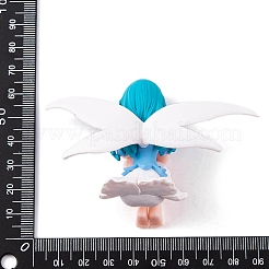 ミニPVC妖精  白い翼  置物  ドールハウスの装飾  ライトシーグリーン  83x61mm&nbsp;MIMO-PW0003-170C