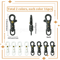 32Pcs 2 Colors POM Plastic Swivel Clasps&nbsp;FIND-SC0017-04