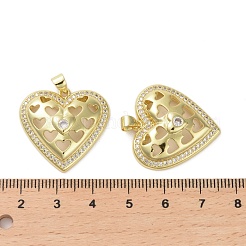 Brass Micro Pave Clear Cubic Zirconia Pendants&nbsp;KK-H466-08G-02