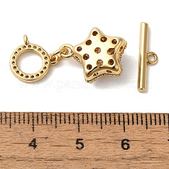 Brass Micro Pave Clear Cubic Zirconia Toggle Clasps&nbsp;KK-N254-81G