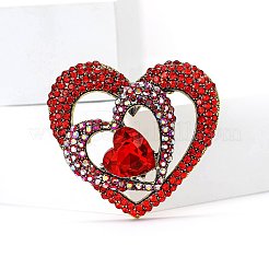 Heart Alloy Rhinestone Brooches for Backpack Clothes&nbsp;PW-WGF90AF-01