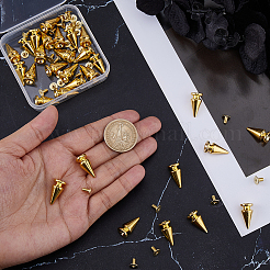 合金リベット30個  コーン  ゴールドカラー  19.5x9.5mm  穴：2.5mm&nbsp;FIND-GF0008-70