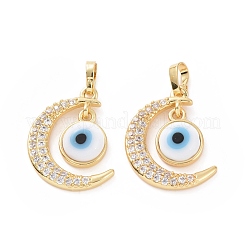 Brass Micro Pave Cubic Zirconia Pendants&nbsp;ZIRC-F136-06G-02