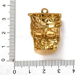 304ステンレススチールエナメルペンダント  スカルチャーム  ゴールドカラー  レッド  32x23x10mm  穴：2mm&nbsp;STAS-F357-01A