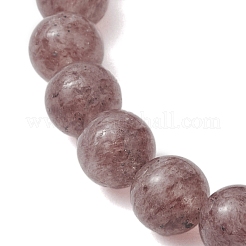 6mm ラウンド天然ストロベリークォーツビーズストレッチブレスレット 女性用 男性用  内径：2-1/8インチ（5.5cm）  ラウンド：6mm&nbsp;BJEW-JB10455