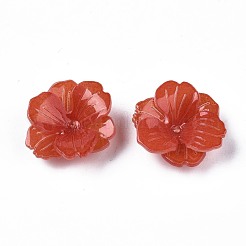プラスチックビーズ  花  トマト  18x20x7mm  穴：0.6mm&nbsp;KY-N015-029