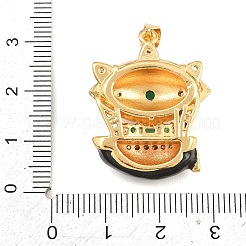Brass Micro Pave Cubic Zirconia Pendants&nbsp;CU-CBAB3AD-05G-02