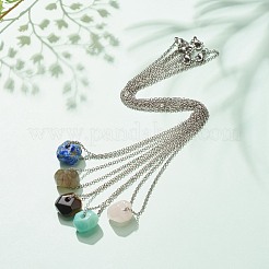 Natural Gemstone Pendant Necklace&nbsp;NJEW-JN03891