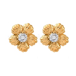 304 Stainless Steel Rhinestone Stud Earrings&nbsp;EJEW-R027-03G