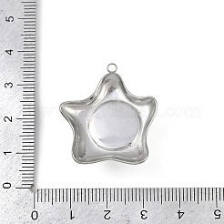 304ステンレスペンダント  プラスチック模造パールと  ヒトデチャーム  ステンレス鋼色  29.5x27x10.5mm  穴：1.6mm&nbsp;LS-STAS-B092-13P