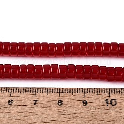 透明ガラスビーズ連売り  フラットラウンド  暗赤色  8~8.5x4~4.5mm  穴：0.7~1mm  約95~100個/連  14.57~15.35''（37~39センチメートル）&nbsp;GLAA-N026-4x8mm-T01