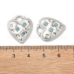 304ステンレススチールラインストーンペンダント  ハートチャーム  ステンレス鋼色  20x17x2.5mm  穴：3x3mm&nbsp;STAS-L308-11P
