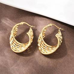 304 Stainless Steel Twist Ring Stud Earrings&nbsp;EJEW-P324-10G