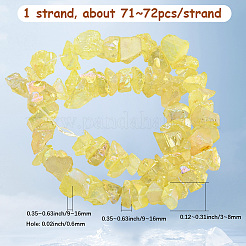 1連売り電気メッキ天然石英ビーズ連売り  ナゲット  シャンパンゴールド  3~8x9~16x9~16mm  穴：0.6mm  約71~72個/連  14.17''（36センチメートル）&nbsp;G-PA0001-18A