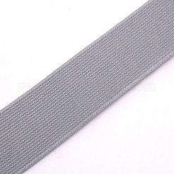 超幅広の厚手の平らなゴムバンド  ウェビング衣類縫製アクセサリー  銀  40mm&nbsp;EC-WH0016-B-S013