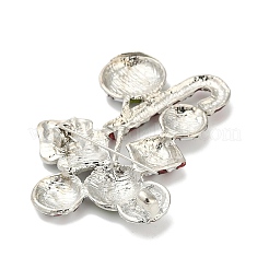 クリスマスエナメルピン  バックパック服用の合金ラインストーンラペルピン  キャンディー棒  65.5x48mm&nbsp;JEWB-I049-02P-02