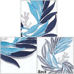 4Pcs 2 Style Leaf Computerized Embroidery Cloth Iron on/Sew on Patches&nbsp;DIY-GF0005-33C