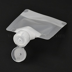 ペットのプラスチック製トラベルバッグ  マットスタイルの空の詰め替え可能なバッグ  キャップ付きの長方形  化粧品用  透明  10.6cm  容量：30ml（1.01液量オンス）&nbsp;X1-ABAG-I006-02A