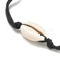 Natural Cowrie Shell Braided Bead Bracelet&nbsp;BJEW-PH01648-02