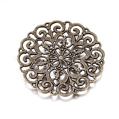 Tibetan Style Filigree Alloy Big Pendants&nbsp;TIBEP-M001-37AB