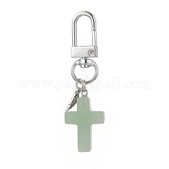 6Pcs Cross Gemstone Pendants Decoration&nbsp;HJEW-JM00858