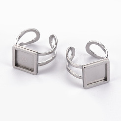 Non-Tarnish 201 Stainless Steel Cuff Pad Ring Settings&nbsp;X-STAS-S080-041A-P