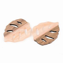 Opaque Resin & Walnut Wood Pendants&nbsp;RESI-S389-003A-C02