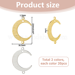 40Pcs 2 Colors Rack Plating Brass Connector Charms&nbsp;KK-HS0014-97