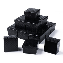 正方形の厚紙リングボックス  内部のスポンジ  ブラック  2x2x1-3/8インチ（5x5x3.5cm）&nbsp;LS-X1-CBOX-S020-03