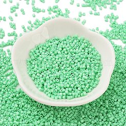 焼付塗装ガラスシードビーズ  シリンダー  淡緑色  2x1.5mm  穴：1mm  約50398個/ポンド&nbsp;SEED-S042-05B-59