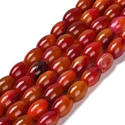 天然石瑪瑙ビーズ連売り  ボンゴの形  染め＆加熱  ドラム  レッド  13~14x10mm  穴：1.2mm  約28個/連  15.16''（38.5センチメートル）&nbsp;G-B079-E01-01E