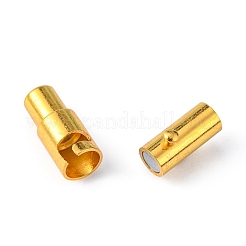 真鍮製ロッキングチューブマグネットクラスプ  コラム  ゴールドカラー  15x4mm  穴：2.8mm&nbsp;X-MC079-G
