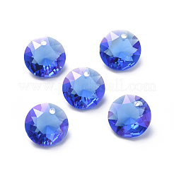 ガラスのラインストーンチャーム  多面カット  フラットラウンド  ミックスカラー  12x6mm  穴：1.2mm&nbsp;RGLA-L016-C-M