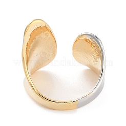 Brass Wide Open Cuff Ring for Women&nbsp;RJEW-C102-16GP