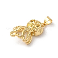 Rack Plating Octopus Brass Pendants&nbsp;KK-Z056-03G