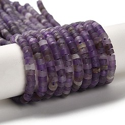 天然石アメジストビーズ連売り  艶消し  ディスクビーズ  ヒシビーズ  4.5x2.5mm  穴：1mm  約156~157個/連  14.76~14.96（37.5~38センチメートル）&nbsp;G-P575-B38-4x2mm