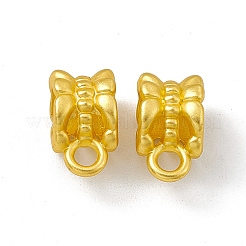 ラックメッキ合金チューブベイル  カドミウムフリー＆鉛フリー＆ニッケルフリー  蝶結び  マットゴールドカラー  11x6x7mm  穴：2mm  内径：5mm&nbsp;FIND-G045-70MG