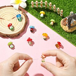 10個10色手作りランプワークビーズ  キノコ  ミックスカラー  16x14mm  穴：1.4mm  1pc /カラー&nbsp;LAMP-CJ0002-81