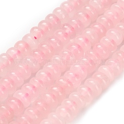 天然石ローズクォーツビーズ連売り  ロンデル  4x2mm  穴：0.9mm  約160~162個/連  14.96~15.16インチ（38~38.5cm）&nbsp;G-Z110-B18-2x4mm