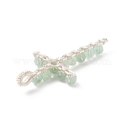 Natural Green Aventurine Faceted Round Beads Pendants&nbsp;PALLOY-TA00002-01