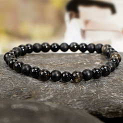 Matte Natural Gemstone Round Beads Stretch Bracelets for Men&nbsp;SB1725