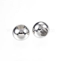 変色しにくい304ステンレススチールビーズ  ロンデル  ステンレス鋼色  6x4.5mm  穴：3mm&nbsp;STAS-D448-067P