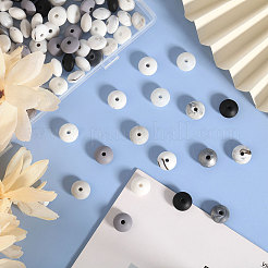 144Pcs 9 Style Rondelle Food Grade Eco-Friendly Silicone Abacus Beads&nbsp;SIL-CA0003-16