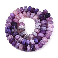 天然石風化瑪瑙ビーズ連売り  染め＆加熱  ロンデル  暗紫色  7.5~9x4.5~5.5mm  穴：0.7~0.8mm  約71~72個/連  13.39~13.58インチ（34~34.5cm）&nbsp;G-N357-13A-02