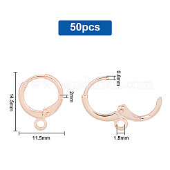50Pcs Brass Huggie Hoop Earring Findings&nbsp;KK-PH0005-25