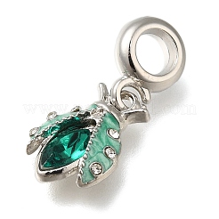 Rack Plating Alloy Enamel European Dangle Charms&nbsp;PALLOY-A009-16P