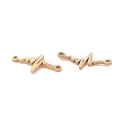 304ステンレススチールリンクコネクター  レーザー切断  ハートビート  バレンタインデーのために  ゴールドカラー  11x20x1mm  穴：1.5mm&nbsp;STAS-O128-06G
